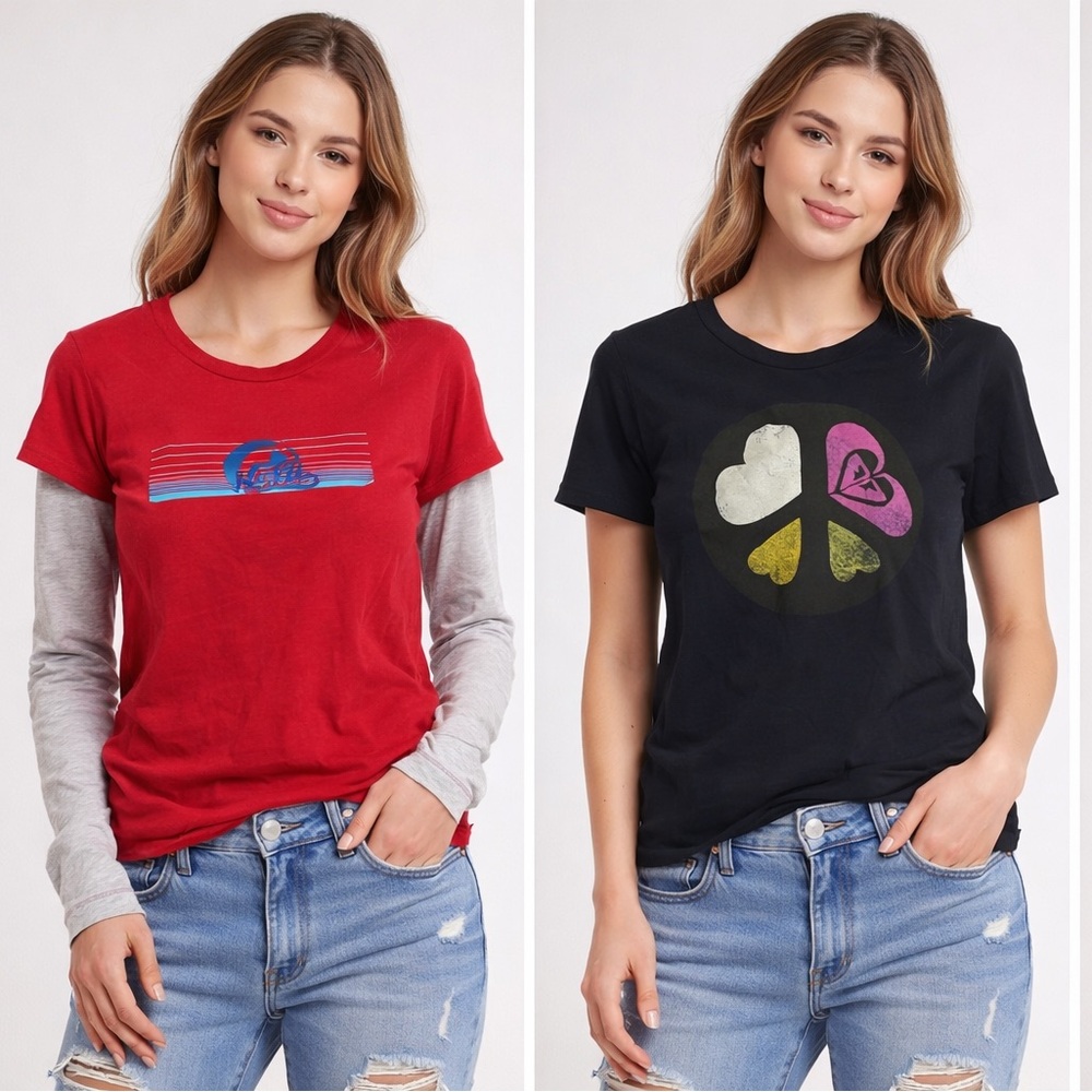 Roxy Red and Purple Tees